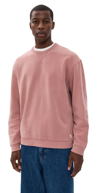 Marine Layer Relaxed Cloud 9 Fleece Crewneck Ash Rose In Pink