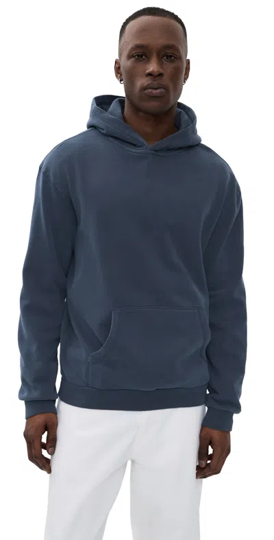 Marine Layer Relaxed Cloud 9 Fleece Hoodie Mood Indigo In Blue