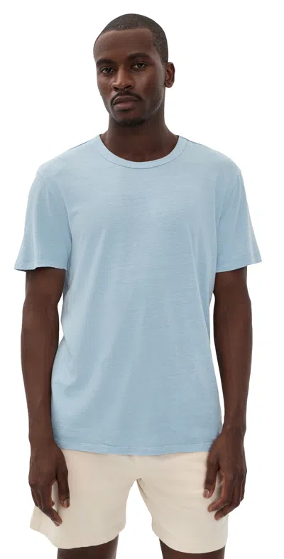 Marine Layer Relaxed Hemp Cotton Tee Soft Chambray In Gray