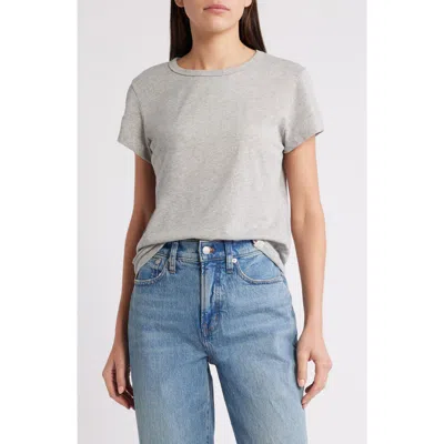 Marine Layer Re-spun Signature Crewneck T-shirt In Heath Grey