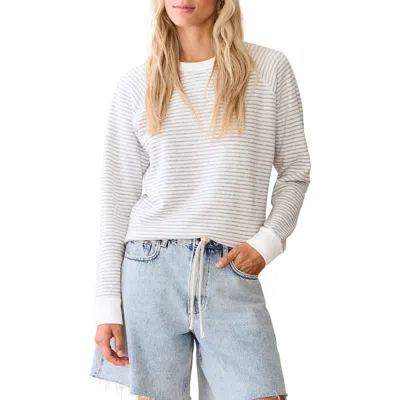 Marine Layer Reversible Raglan Long Sleeve T-shirt In White