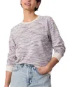 Marine Layer Reversible Space Dye Raglan Sleeve Top In Navy Dye