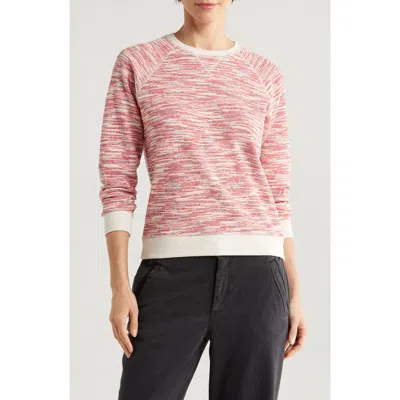 Marine Layer Reversible Raglan Sleeve Sweatshirt In Rose Space Dye