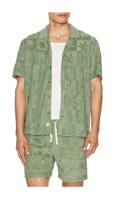 Marine Layer Rico Terry Resort Shirt In Gray