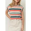 Marine Layer Rory Stripe Open Knit Sweater Vest In Multi Stripe
