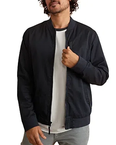 Marine Layer Rossland Dry Wax Regular Fit Bomber Jacket In Black