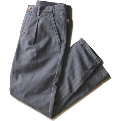 Marine Layer Rowan Pleated Cotton & Linen Trousers In Gray