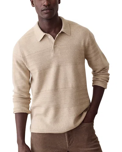 Marine Layer Rugby Relaxed Fit Cotton Polo Sweater In Neutral