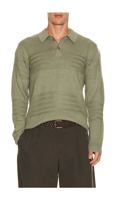 Marine Layer Rugby Sweater Polo In Green