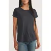 Marine Layer Saddle Hem Crewneck T-shirt In Faded Black