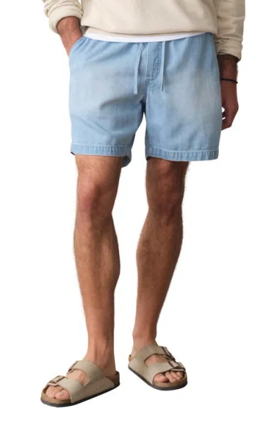 Marine Layer Saturaday Drawstring Denim Shorts In Blue