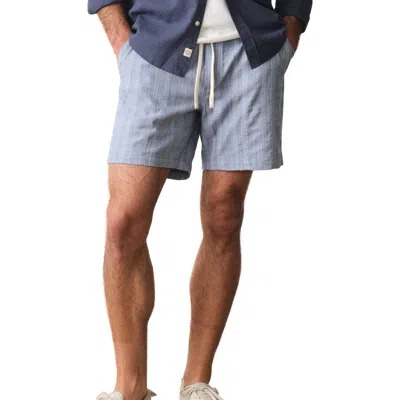 Marine Layer Saturday Beach Striped Shorts In Blue