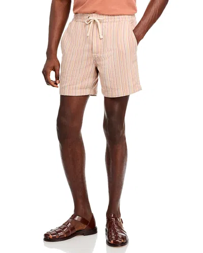 Marine Layer Saturday Cotton Stripe Standard Fit 6 Beach Shorts In Multi Stripe