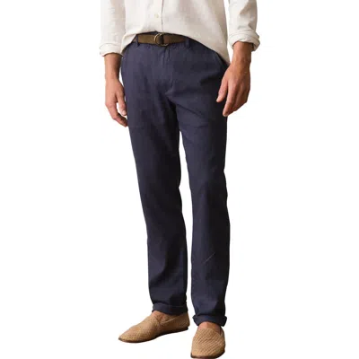 Marine Layer Saturday Flat Front Hemp Blend Chinos In Blue