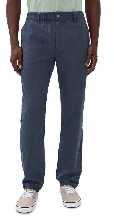 Marine Layer Saturday Hemp Chino Pants Navy In Blue