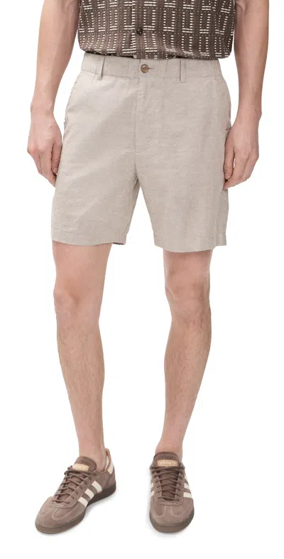 Marine Layer Saturday Hemp Chino Shorts 7 Taupe In Neutral