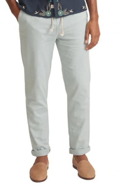 Marine Layer Saturday Slim Straight Leg Stretch Cotton Beach Pants In Blue
