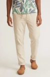 Marine Layer Saturday Cotton Stretch Standard Fit Beach Pants In Neutral