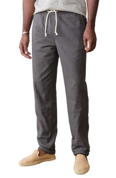 Marine Layer Saturday Stretch Cotton Drawstring Beach Pants In Black