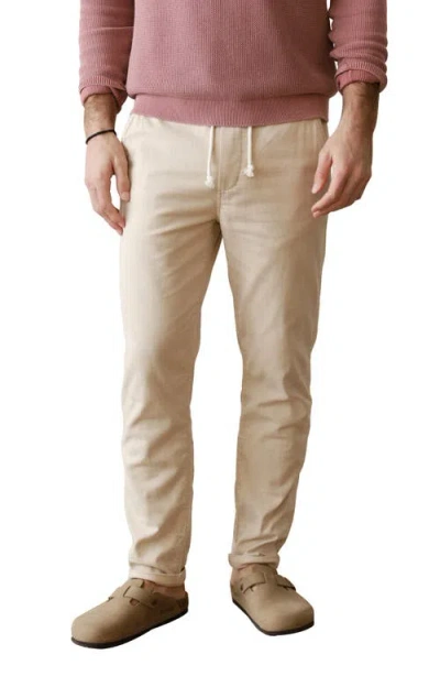 Marine Layer Saturday Stretch Cotton Drawstring Beach Pants In Gray
