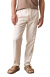 Marine Layer Saturday Stripe Drawstring Hemp Blend Beach Pants In Pink