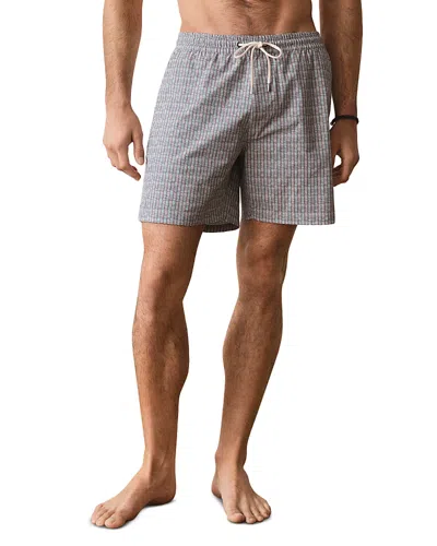 Marine Layer Scale Pattern 5 Swim Shorts In Gray