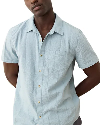 Marine Layer Seersucker Camp Shirt In Blue