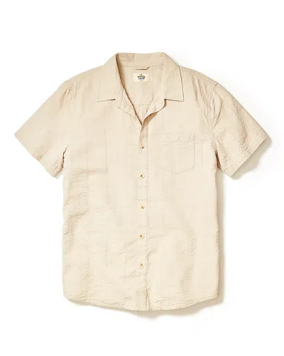 Marine Layer Seersucker Camp Shirt In Sand