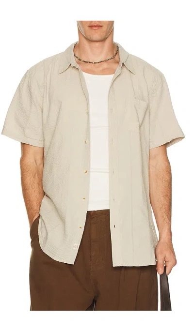 Marine Layer Seersucker Classic Shirt In Neutral