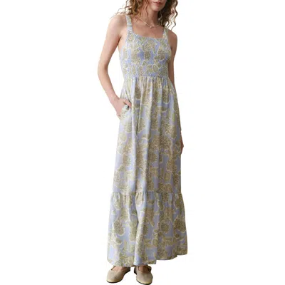 Marine Layer Selene Floral Maxi Dress In Blue