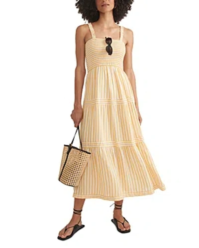 Marine Layer Selene Maxi Dress In Yellow Stripe