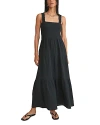 Marine Layer Selene Smocked Cotton Maxi Sundress In Black