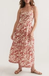 Marine Layer Selene Maxi Dress In Rust Tropicali