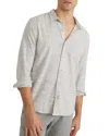 Marine Layer Selvage Striped Long Sleeve Button Front Shirt In Natural