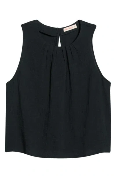 Marine Layer Serena Cotton Gauze Tank In Black