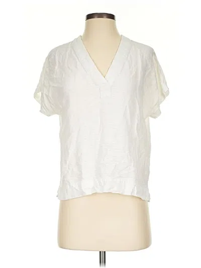 Pre-owned Marine Layer Short Sleeve Blouse In Ivory