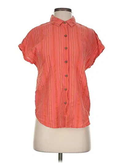 Pre-owned Marine Layer Short Sleeve Blouse In Orange