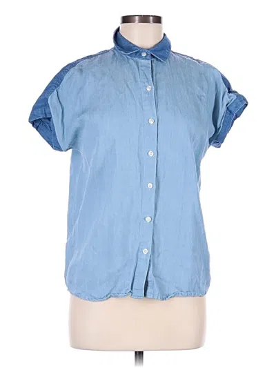 Pre-owned Marine Layer Short Sleeve Button Down Shirt In Blue