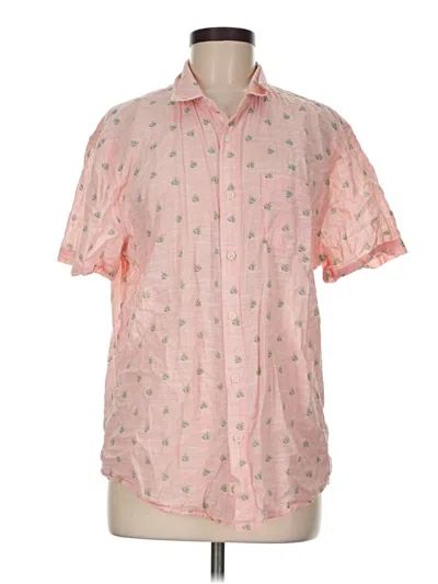 Pre-owned Marine Layer Short Sleeve Button Down Shirt In Pink