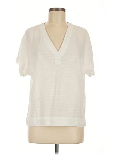 Pre-owned Marine Layer Short Sleeve Henley Shirt In Ivory