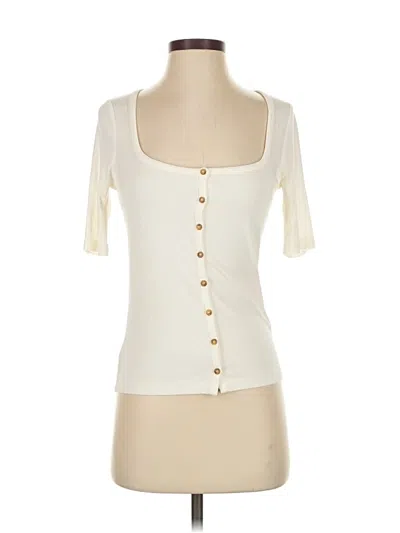 Marine Layer Short Sleeve Henley Shirt In White