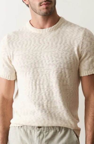 Marine Layer Short Sleeve Slub Cotton Sweater In Neutral