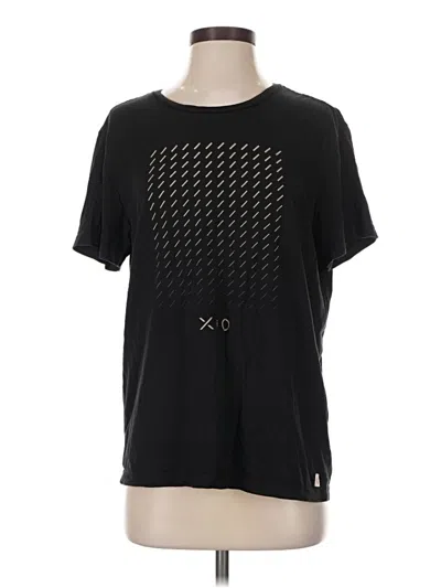 Pre-owned Marine Layer Short Sleeve Top Black Crew Neck Tops