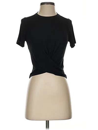 Pre-owned Marine Layer Short Sleeve Top Black Keyhole Neckline Tops