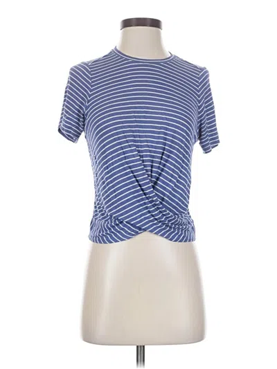 Pre-owned Marine Layer Short Sleeve Top Blue Mock Neckline Tops