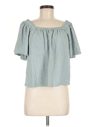 Pre-owned Marine Layer Short Sleeve Top Gray Off The Shoulder Neckline Tops