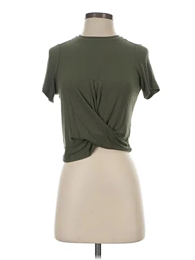 Pre-owned Marine Layer Short Sleeve Top Green Keyhole Neckline Tops