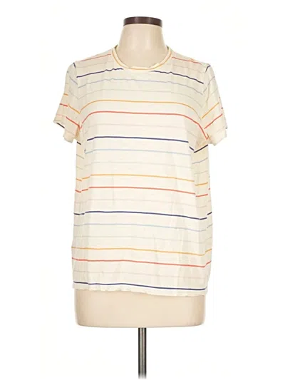 Pre-owned Marine Layer Short Sleeve Top Ivory Crew Neck Tops