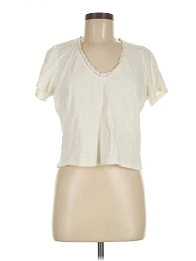 Pre-owned Marine Layer Short Sleeve Top Ivory Sweetheart Neckline Tops