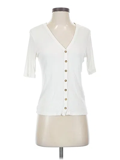 Pre-owned Marine Layer Short Sleeve Top Ivory Sweetheart Neckline Tops In White